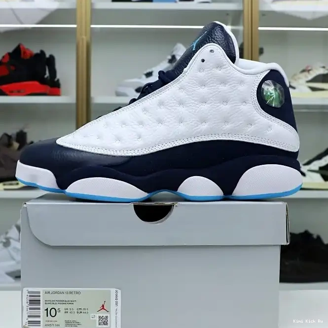 Kimikick BLUE POWDER AIR OBSIDIAN RETRO JORDAN WHITE 13 414571-144 0427